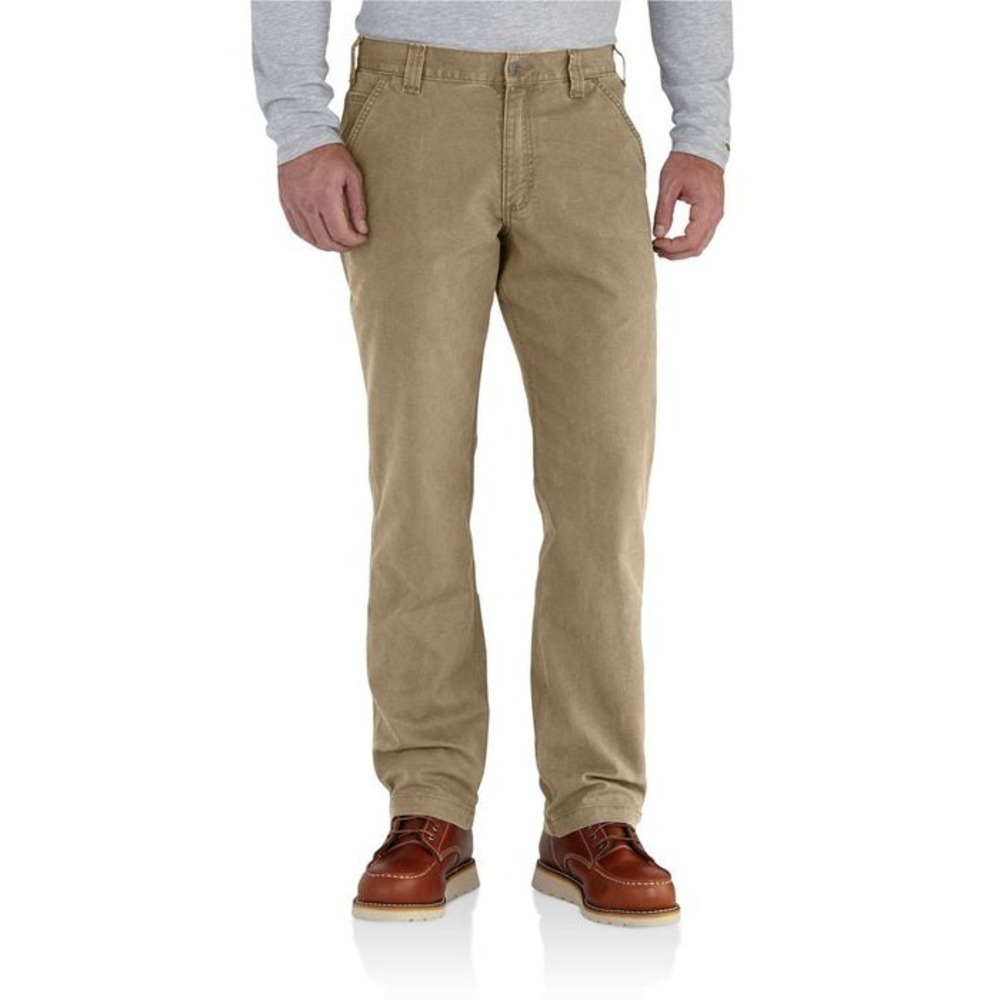 Carhartt Pants Mens 38x34 Rugged Flex Rigby Dungraee Relaxed Fit Canvas Work Tan
